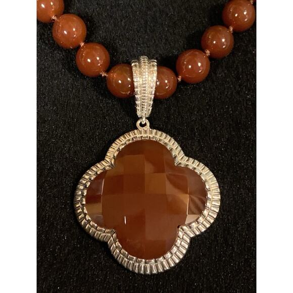 Whitney Kelly Necklace & Detachable Pendant Carnelian Agate Sterling Silver Vin. - Picture 7 of 16